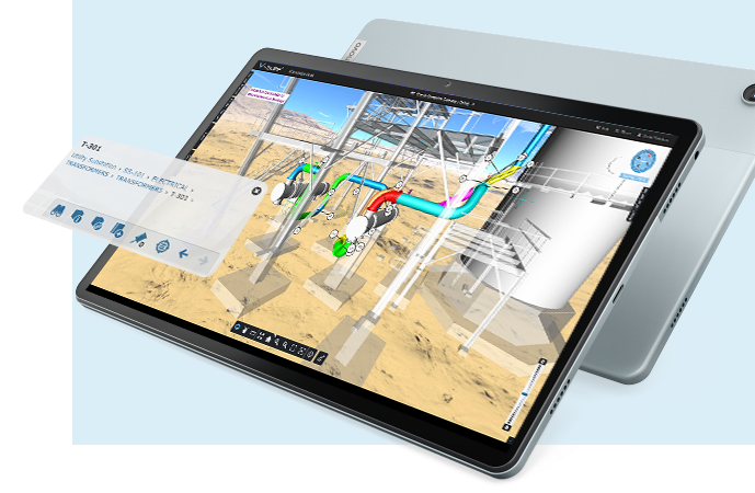 Visionaize 3D Digital Twin on laptop and tablet