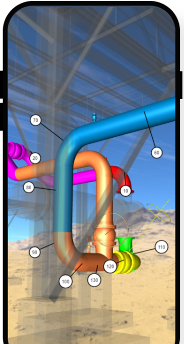 Mobile AR view of a digital twin