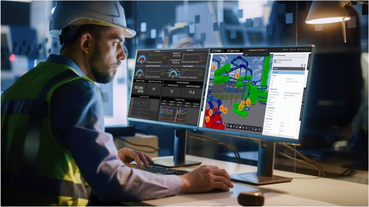 Operator monitoring plant performance